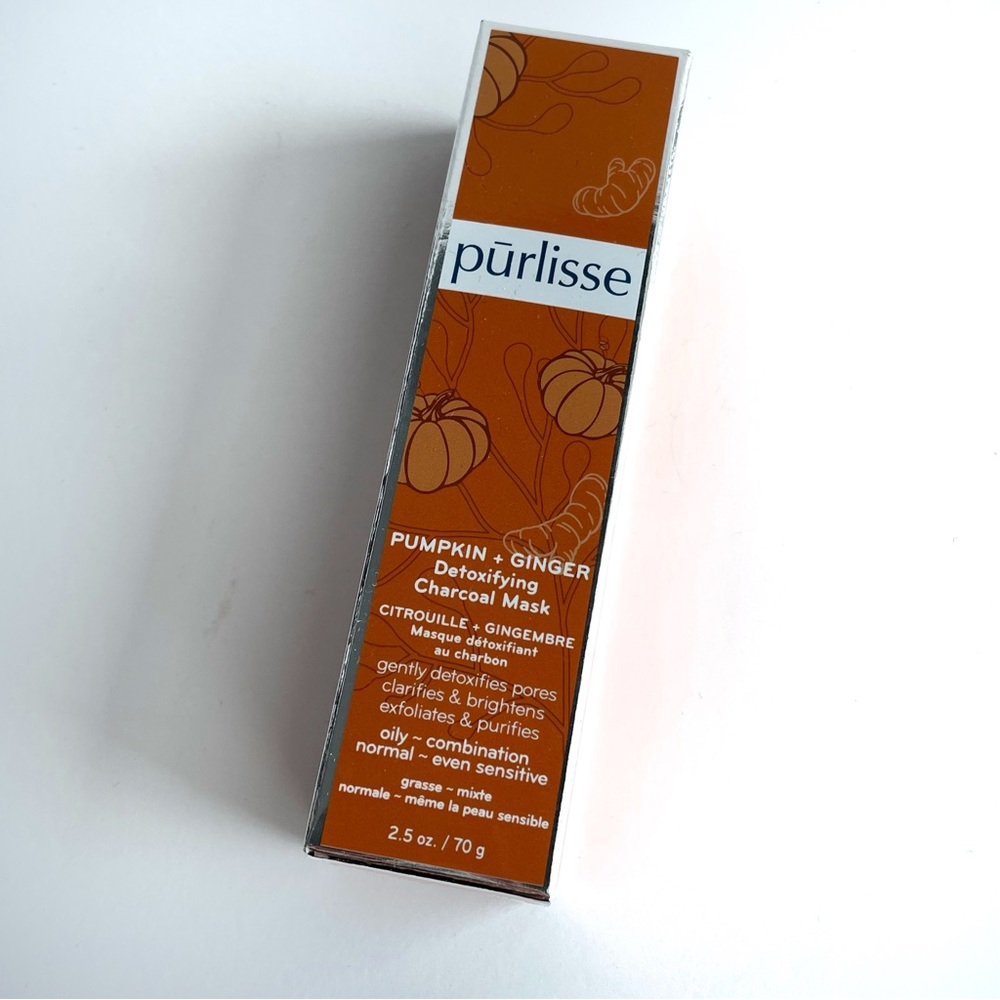 🆕 Purlisse Pumpkin + Ginger detoxifying charcoal mask sealed bottle with box